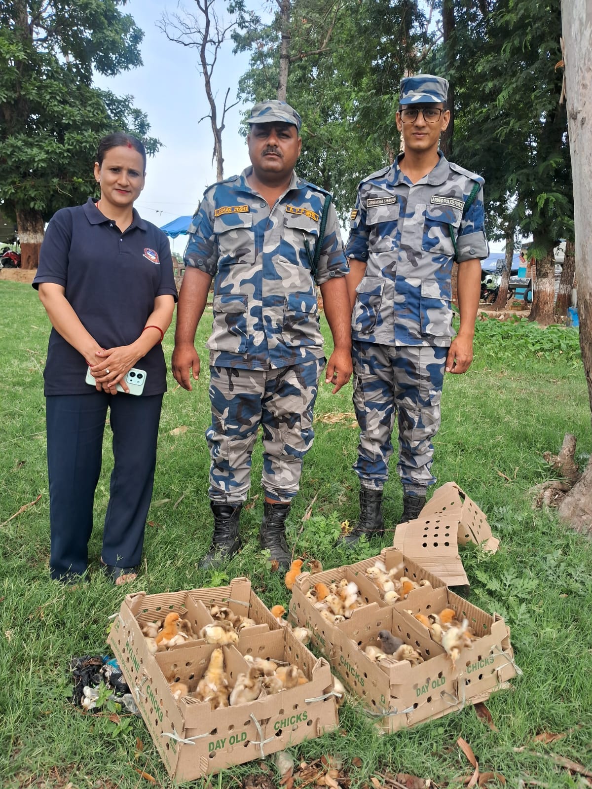 सशस्त्र प्रहरीद्वारा डोकेबजारमा २० हजार मूल्य बराबरका अवैध कुखुराका चल्ला बरामद गरी नष्ट