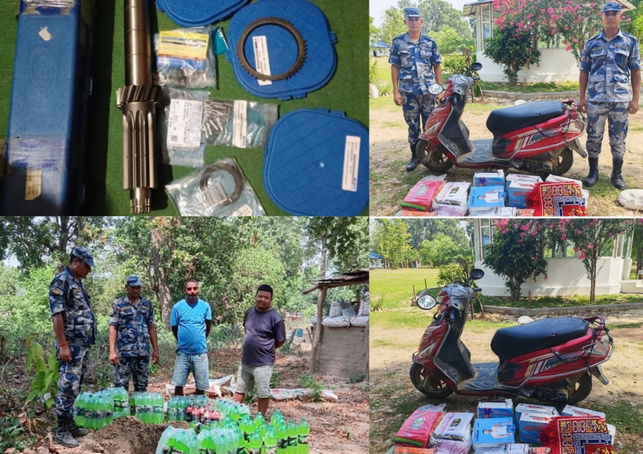 कञ्चनपुरको सीमा क्षेत्रबाट लाखौँ मूल्यका अवैध सामानसहित स्कुटी बरामद, अवैध पेय पदार्थ नष्ट